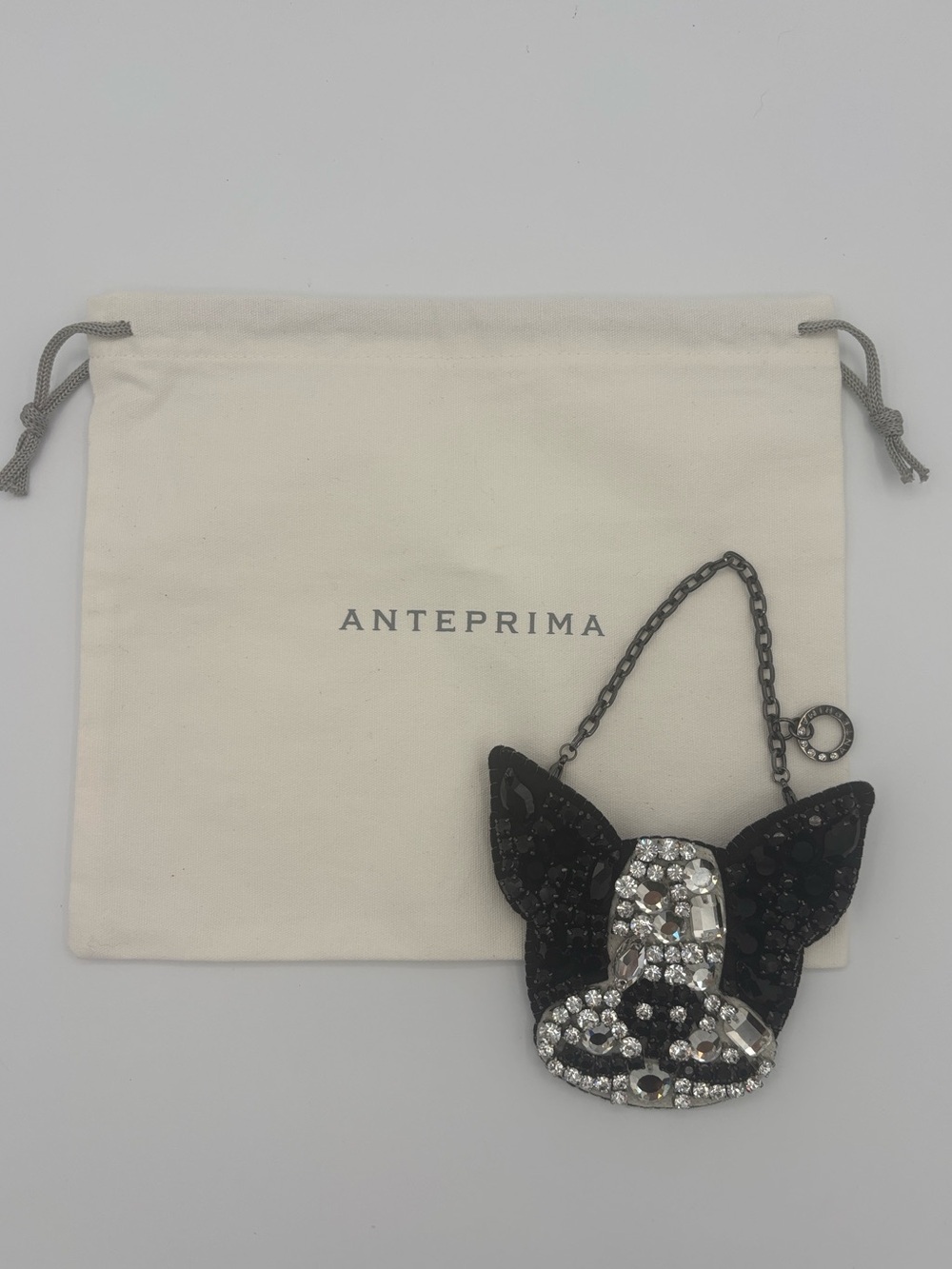 ANTEPRIMA Luminosa French Bulldog Bag Charm or Brooch Pin - EUC - Picture 2 of 10